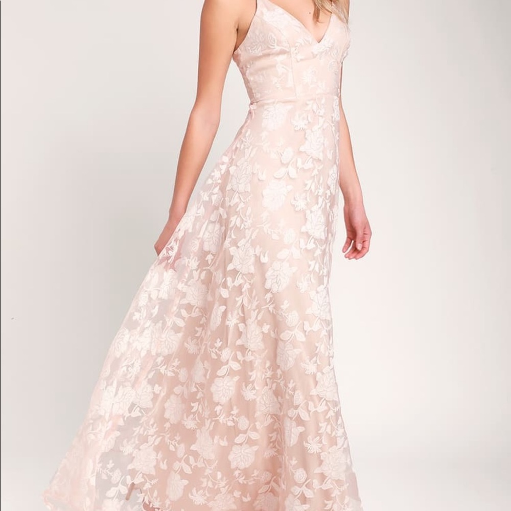 Everlasting Romance Blush Floral Maxi Dress